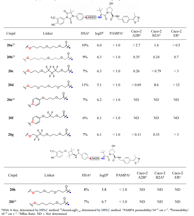 Study on the permeability of androgen receptor Protacs molecules